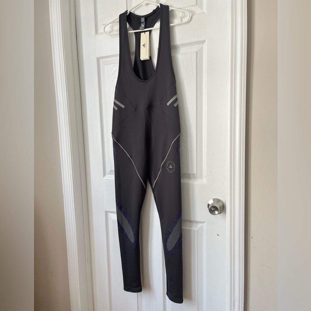 Adidas Stella McCartney Bib Tights Jumpsuit Black Gray Women's Small - Picture 11 of 11